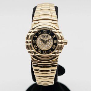PIAGET TANAGRA BLACK ONYX DIAMOND 18k Yellow Gold Ladies Watch